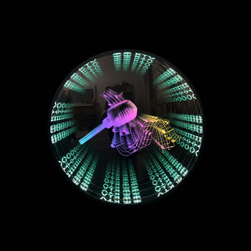 Round Infinity Mirror LED Wall Art Multicolor Neon Light 3D Illusion Decor for Bar KTV Party Room Colorful Wall Sign
