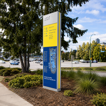 Custom Outdoor Campus Wayfinding Pylon Sign with Map Panel for Schools, Business Parks and Public Spaces