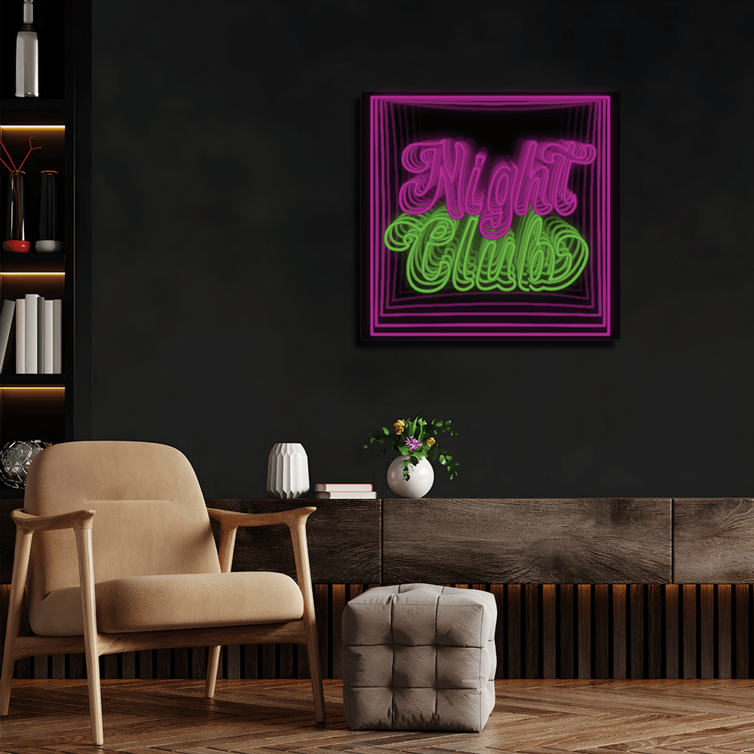 Pink Green Night Club Infinity Neon Sign