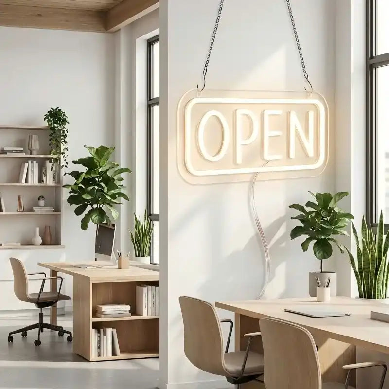 Custom LED Open Neon Sign for Storefront Windows, Cafes, Restaurants and Retail Shops