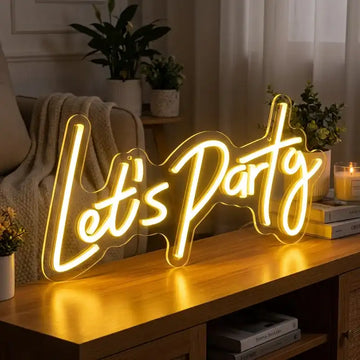 Custom Let’s Party Neon Sign for Events, Bars, Weddings and Retail Displays