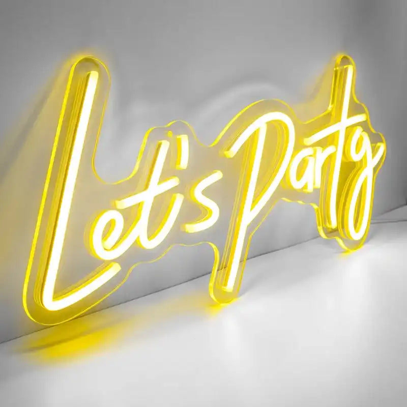 Custom Let’s Party Neon Sign for Events, Bars, Weddings and Retail Displays