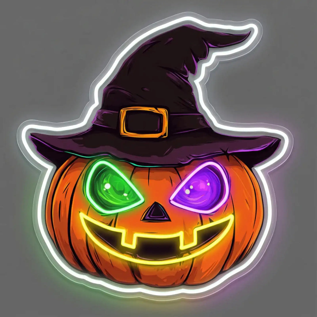 Wholesale Custom Halloween Pumpkin Witch LED Neon Sign with UV Printed Acrylic Backing for Haunted Houses, Retail Stores, Bars, Restaurants and Seasonal Wall Decor