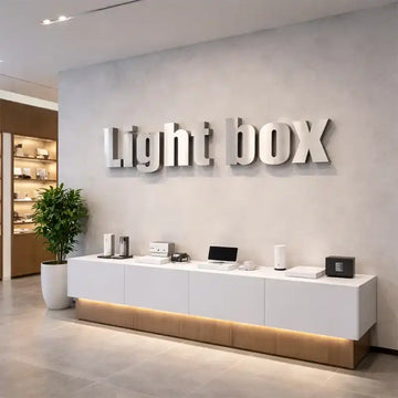 Custom Brushed Stainless Steel 3D Letters for Office Logo Walls, Retail Stores and Commercial Interiors