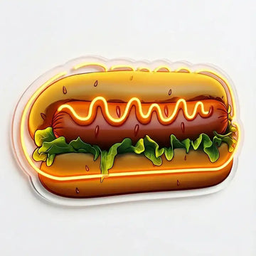 Custom Hot Dog LED Neon Sign with Clear Acrylic Backing for Fast Food Shops, Restaurants and Snack Bars