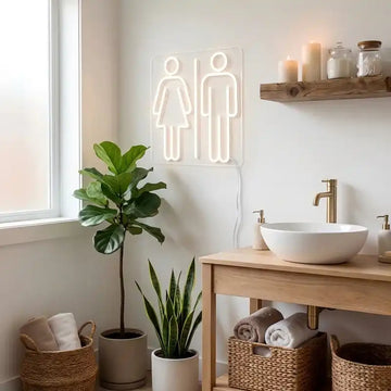 Custom LED Restroom Neon Sign for Restaurants, Cafes, Offices, Hotels and Commercial Spaces
