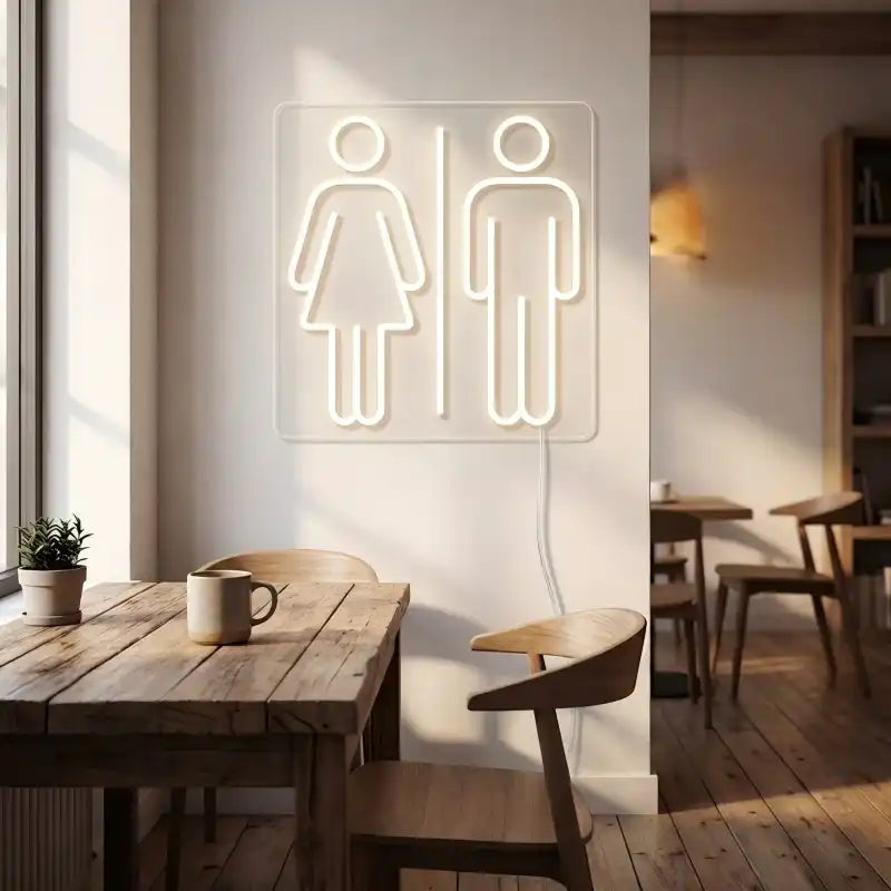 Custom LED Restroom Neon Sign for Restaurants, Cafes, Offices, Hotels and Commercial Spaces