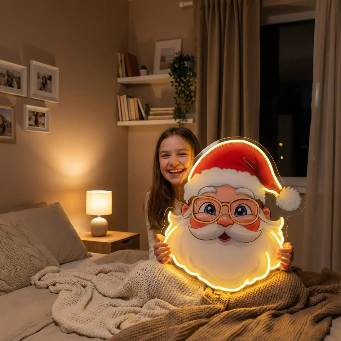 Wholesale Custom Santa Claus LED Neon Sign Christmas Acrylic Wall Light, Festive Holiday Decoration Sign for Shop Window, Home Decor, Restaurant and Seasonal Display