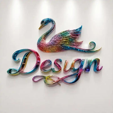 Custom Colorful Mirror 3D Logo Sign for Bridal Shops, Boutiques and Commercial Reception Walls