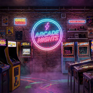 Custom Arcade Neon Sign | “Arcade Nights” LED Game Room Sign with Retro Gaming Style for Arcade, Game Room & Entertainment Spaces
