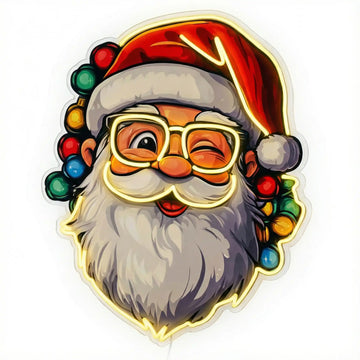 Wholesale Custom Santa Claus LED Neon Sign with UV Printed Acrylic Backing for Christmas Decor, Retail Stores, Restaurants, Hotels and Holiday Wall Display