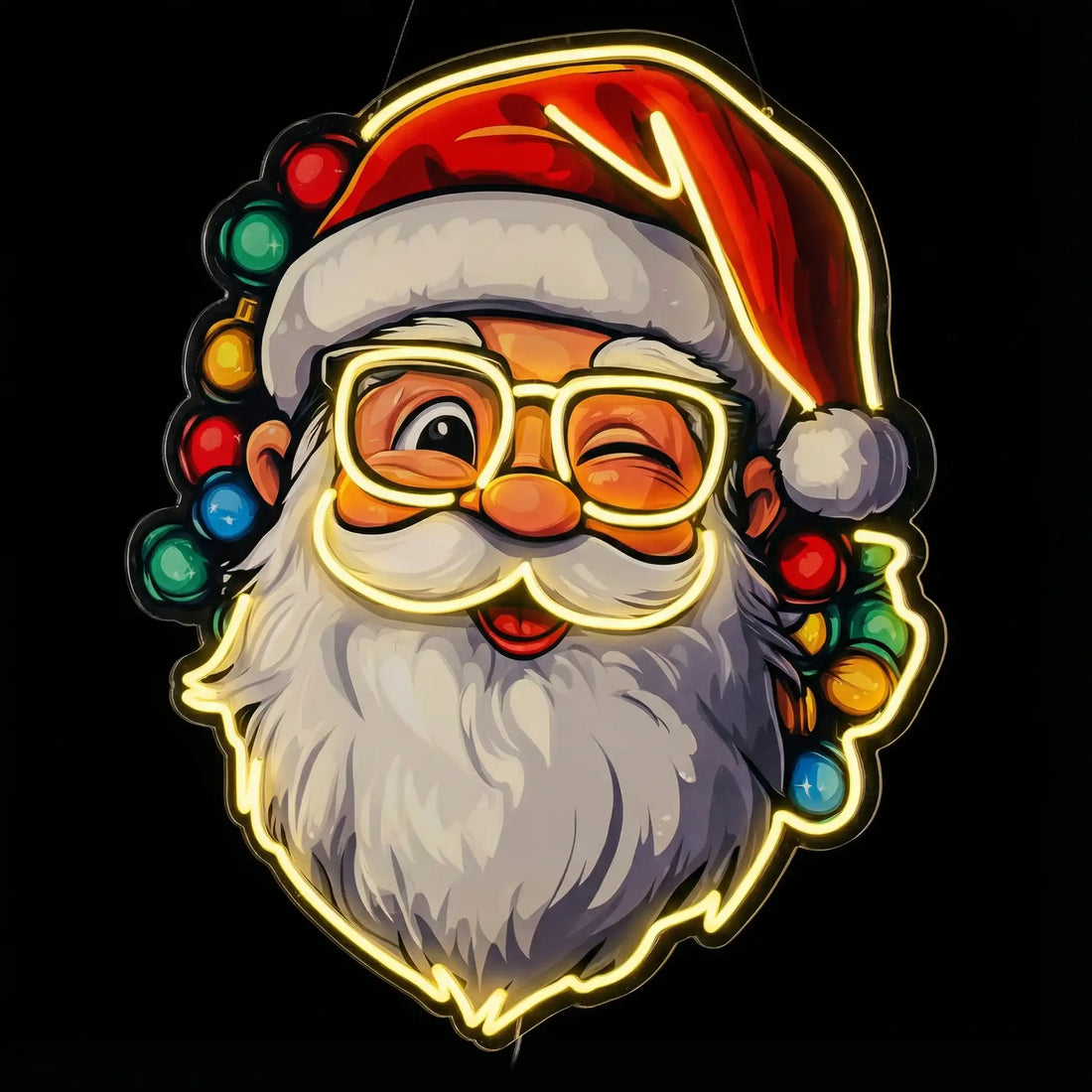 Wholesale Custom Santa Claus LED Neon Sign with UV Printed Acrylic Backing for Christmas Decor, Retail Stores, Restaurants, Hotels and Holiday Wall Display