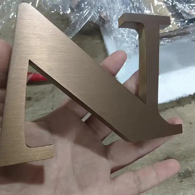 Custom Electroplated Metal 3D Letters with Brushed, Mirror, Gold, Rose Gold and Black Titanium Finishes