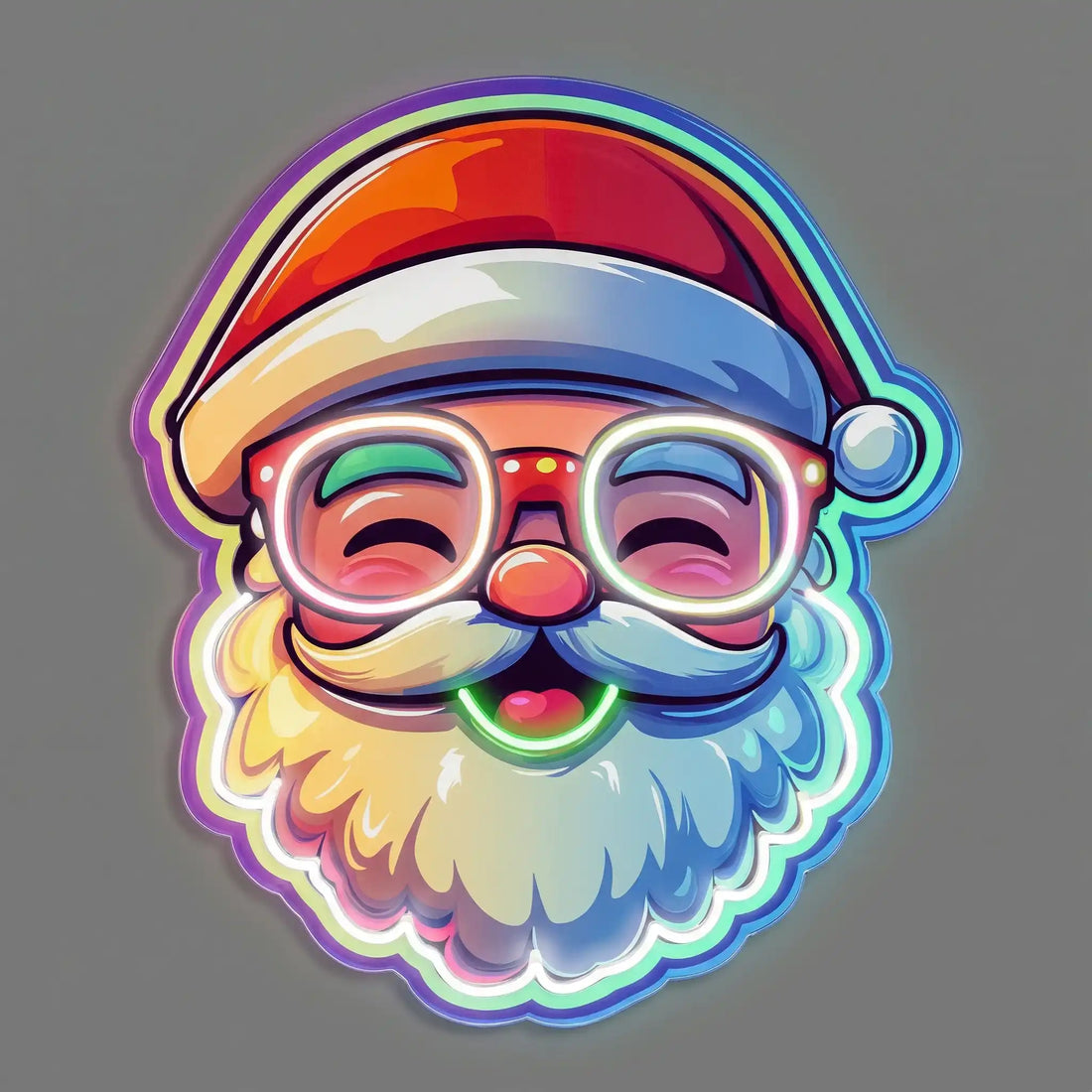 Wholesale Custom Rainbow Santa Claus LED Neon Sign with UV Printed Acrylic Backing for Christmas Decor, Retail Stores, Restaurants, Hotels and Holiday Wall Display