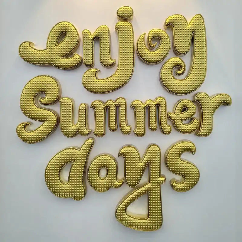 Custom Gold Embossed 3D Letter Sign for Cafes, Dessert Shops, Restaurants and Commercial Wall Decor