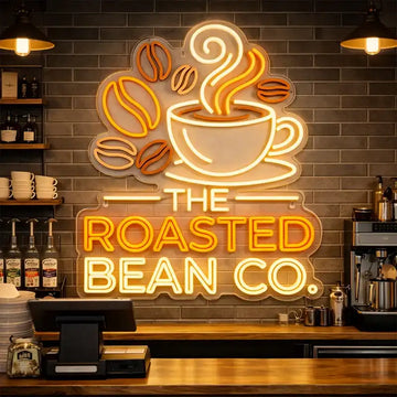 Wholesale Custom Coffee Shop LED Neon Sign UV Printed Acrylic Backlit Coffee Bar Wall Sign for Cafe, Coffee House, Bakery, Restaurant and Retail Store Decor