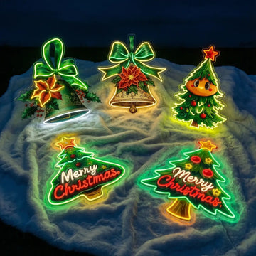 Wholesale Custom Christmas LED Neon Signs with UV Printed Acrylic Backing for Holiday Decor, Retail Stores, Gift Shops, Restaurants and Seasonal Displays