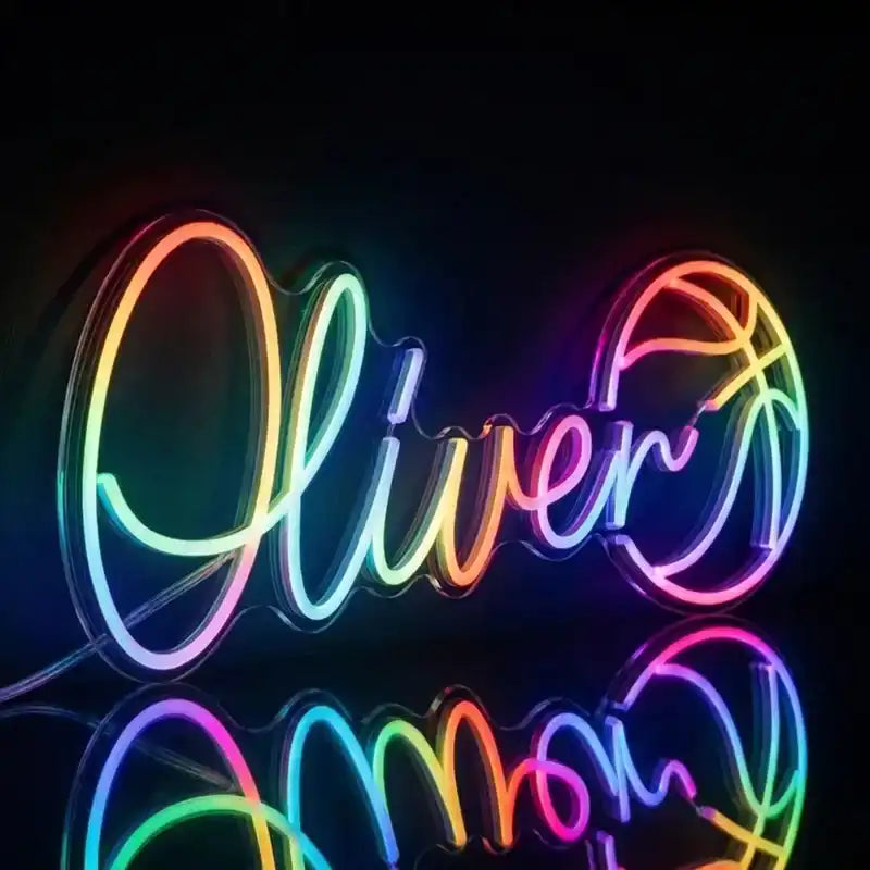 Wholesale Custom Name Basketball LED Neon Sign with Clear Acrylic Backing for Sports Rooms, Basketball Fans, Kids Rooms and Gift Decor