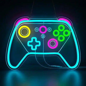 Custom Gaming Controller LED Neon Sign, RGB Gamepad Neon Light Wall Decor for Game Room, Esports Setup, Bedroom and Streaming Studio