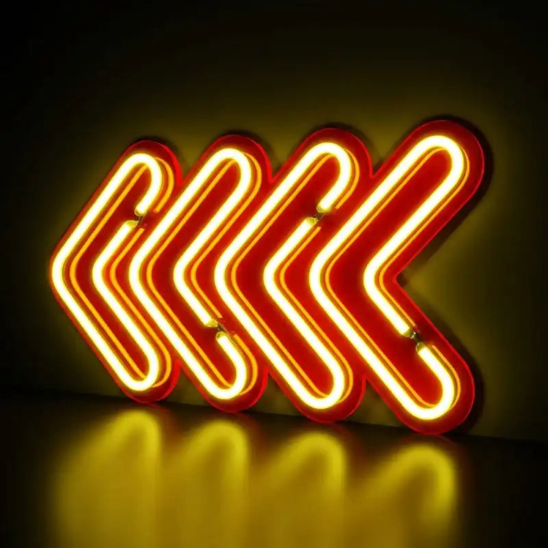 Custom Red Directional Arrow LED Neon Sign with Clear Acrylic Backing for Stores, Events, Bars and Commercial Wayfinding Decor