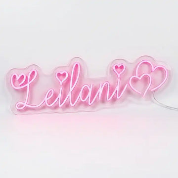 Wholesale Custom Name Heart LED Neon Sign, Personalized Girls Room LED Neon Light, Kids Bedroom Wall Decor Acrylic Neon Name Sign Gift