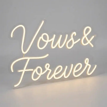Custom Yours and Forever LED Neon Sign with Clear Acrylic Backing for Weddings, Bedrooms, Couples Decor and Event Backdrops